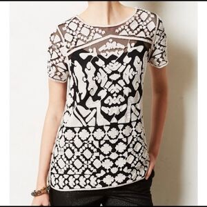 Anthropologie Everleigh Rococo lace overlay blouse Size S